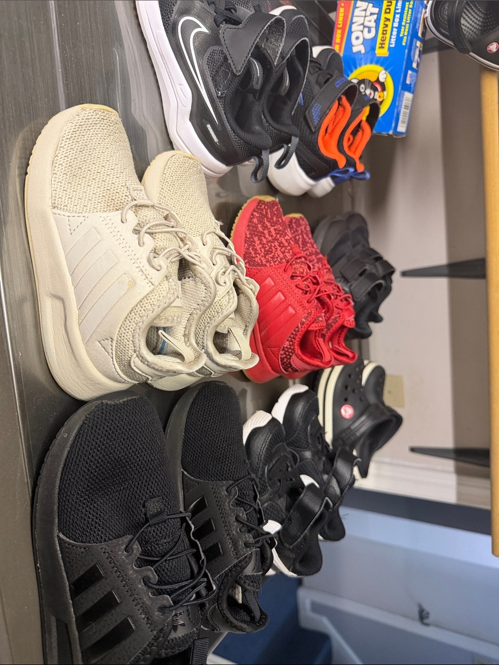 8 pairs of shoes